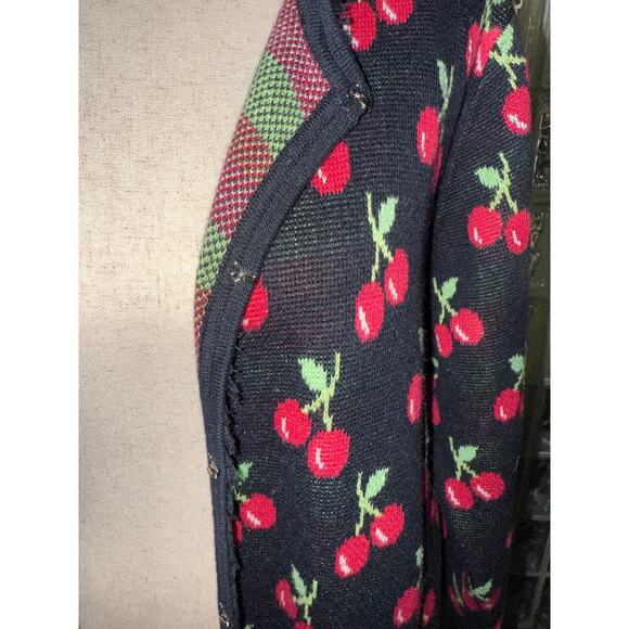 Cervelle vintage cherry cardigan - size Large - Picture 8 of 11